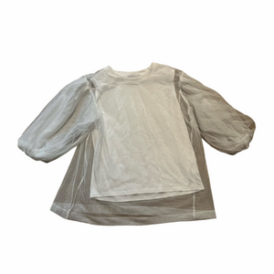 Season Reason by Lin & Red Women’s White Sheer Sleeve Top